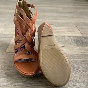 Madden Girl Brown Wedge Sandals, Size 8